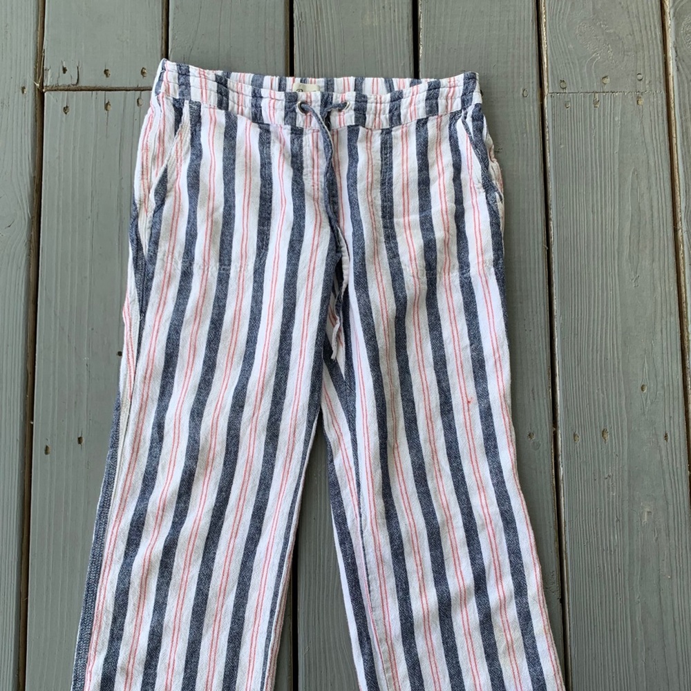 Baggy wide leg linen sack summery striped pants
